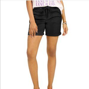 NWTS Style & Co Bermuda Shorts Black Drawstring Size Small (A1)